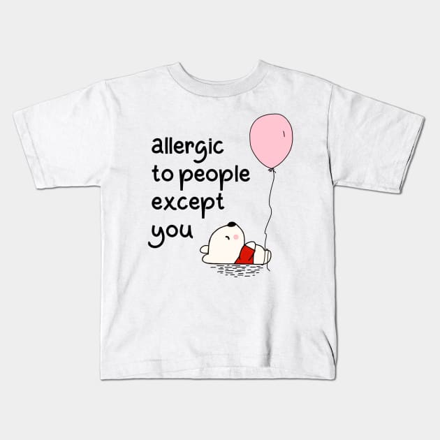 Introvert Valentine Kids T-Shirt by coloringiship